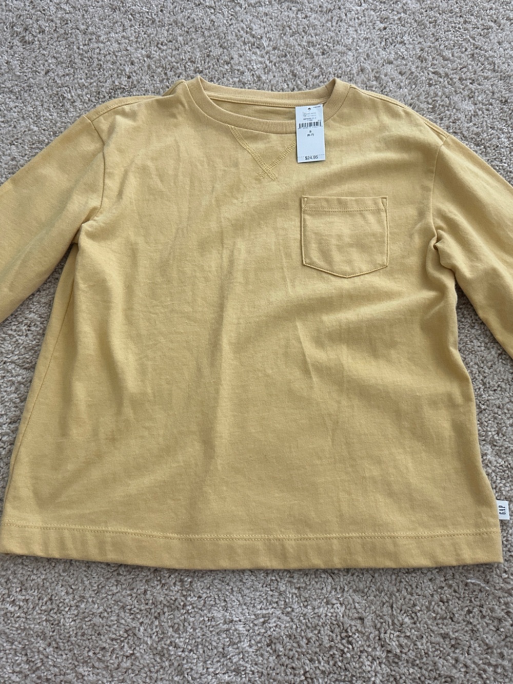 GAP Kids Long-Sleeve Pocket Tee - Yellow